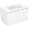 Mexen Rivel meuble de salle de bains 80 cm avec lavabo Otis, 1 tiroir, cannelé, blanc mat - 91A20-08047-1-BF01-W18M01