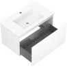 Mexen Rivel meuble de salle de bains 80 cm avec lavabo Otis, 1 tiroir, cannelé, blanc mat - 91A20-08047-1-BF01-W18M01
