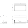 Mexen Rivel meuble de salle de bains 80 cm avec lavabo Otis, 1 tiroir, cannelé, blanc mat - 91A20-08047-1-BF01-W18M01