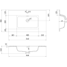 Mexen Rivel meuble de salle de bains 80 cm avec lavabo Otis, 1 tiroir, cannelé, blanc mat - 91A20-08047-1-BF01-W18M01