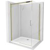 Mexen Omega cabine de douche coulissante 100 x 70 cm, transparent, doré + receveur plat - 825-100-070-50-00-4010