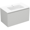 Mexen Rivel meuble de salle de bain 80 cm avec lavabo Otis, 1 tiroir, rainuré, gris mat/blanc mat - 91A20-08047-1-BF62-W18M01