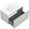 Mexen Rivel armoire de salle de bain 80 cm avec lavabo Otis, 1 tiroir, rainuré, gris mat/blanc mat - 91A20-08047-1-BF62-W18M01
