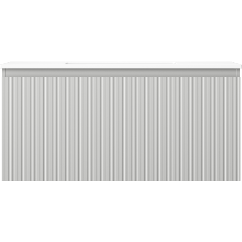 Mexen Rivel meuble de salle de bain 100 cm avec lavabo Otis, 1 tiroir, rainuré, gris mat/blanc mat - 91A20-10047-1-BF62-W18M01