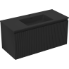 Mexen Rivel meuble de salle de bains 100 cm avec lavabo Otis, 1 tiroir, rainuré, noir mat - 91A20-10047-1-BF71-W18M71