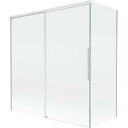 Mexen Rox paravent de baignoire 2 volets coulissant 150 + 70 x 150 cm, transparent, blanc - 8C9-150-070-20-00