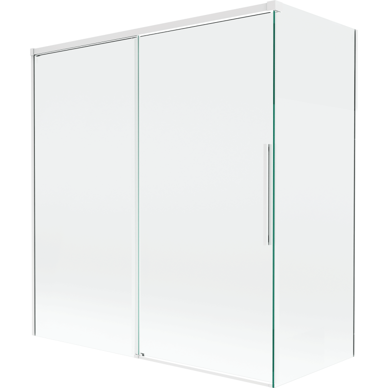 Mexen Rox paravent de baignoire 2 volets coulissant 150 + 70 x 150 cm, transparent, blanc - 8C9-150-070-20-00