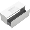 Mexen Rivel armoire de salle de bain 120 cm avec lavabo Otis, 1 tiroir, rainuré, gris mat/blanc mat - 91A20-12047-1-BF62-W18M01