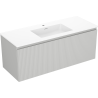 Mexen Rivel meuble de salle de bain 120 cm avec lavabo Otis, 1 tiroir, rainuré, gris mat/blanc mat - 91A20-12047-1-BF62-W18M01