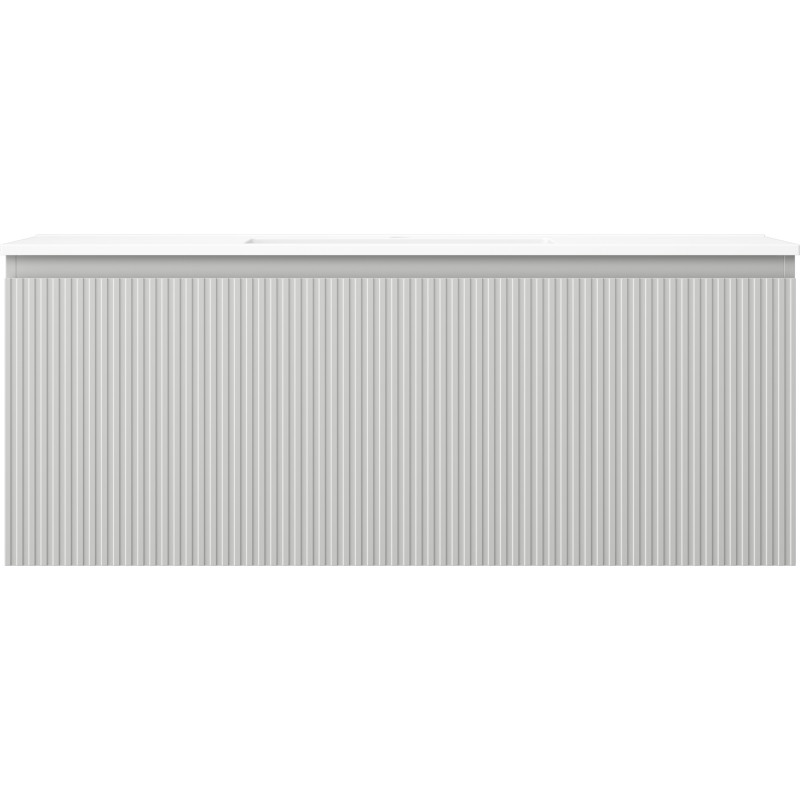 Mexen Rivel armoire de salle de bain 120 cm avec lavabo Otis, 1 tiroir, rainuré, gris mat/blanc mat - 91A20-12047-1-BF62-W18M01