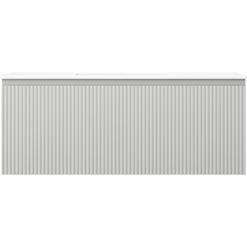 Mexen Rivel meuble de salle de bain 120 cm avec lavabo Otis, 1 tiroir, rainuré, gris mat/blanc mat - 91A20-12047-1-BF62-W18M01