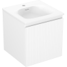 Mexen Rivel meuble de salle de bains 45 cm avec lavabo Vela, 1 tiroir, rainuré, blanc mat - 91A20-04547-1-BF01-W23M01