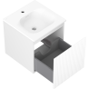 Mexen Rivel meuble de salle de bains 45 cm avec lavabo Vela, 1 tiroir, rainuré, blanc mat - 91A20-04547-1-BF01-W23M01