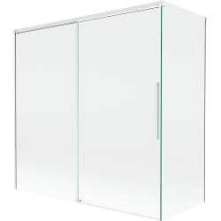 Mexen Rox pare-douche de baignoire 2 volets coulissants 160 + 75 x 150 cm, transparent, blanc - 8C9-160-075-20-00