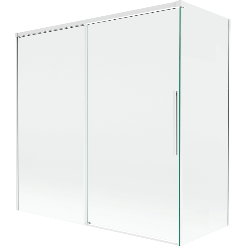Mexen Rox pare-douche de baignoire 2 volets coulissants 160 + 75 x 150 cm, transparent, blanc - 8C9-160-075-20-00