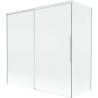 Mexen Rox pare-douche de baignoire 2 volets coulissants 160 + 75 x 150 cm, transparent, blanc - 8C9-160-075-20-00
