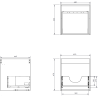Mexen Rivel Meuble de salle de bains 45 cm avec lavabo Vela, 1 tiroir, rainuré, gris mat/blanc mat - 91A20-04547-1-BF62-W23M01