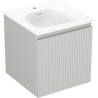 Mexen Rivel armoire de salle de bain 45 cm avec lavabo Vela, 1 tiroir, rainuré, gris mat/blanc mat - 91A20-04547-1-BF62-W23M01