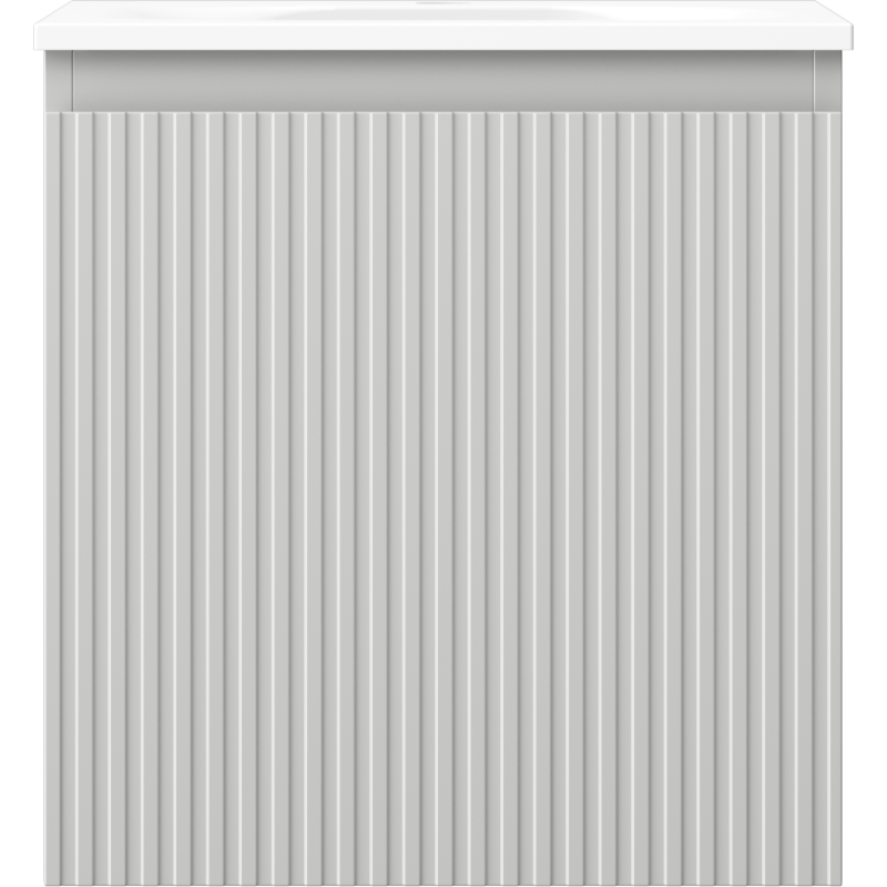 Mexen Rivel armoire de salle de bain 45 cm avec lavabo Vela, 1 tiroir, rainuré, gris mat/blanc mat - 91A20-04547-1-BF62-W23M01