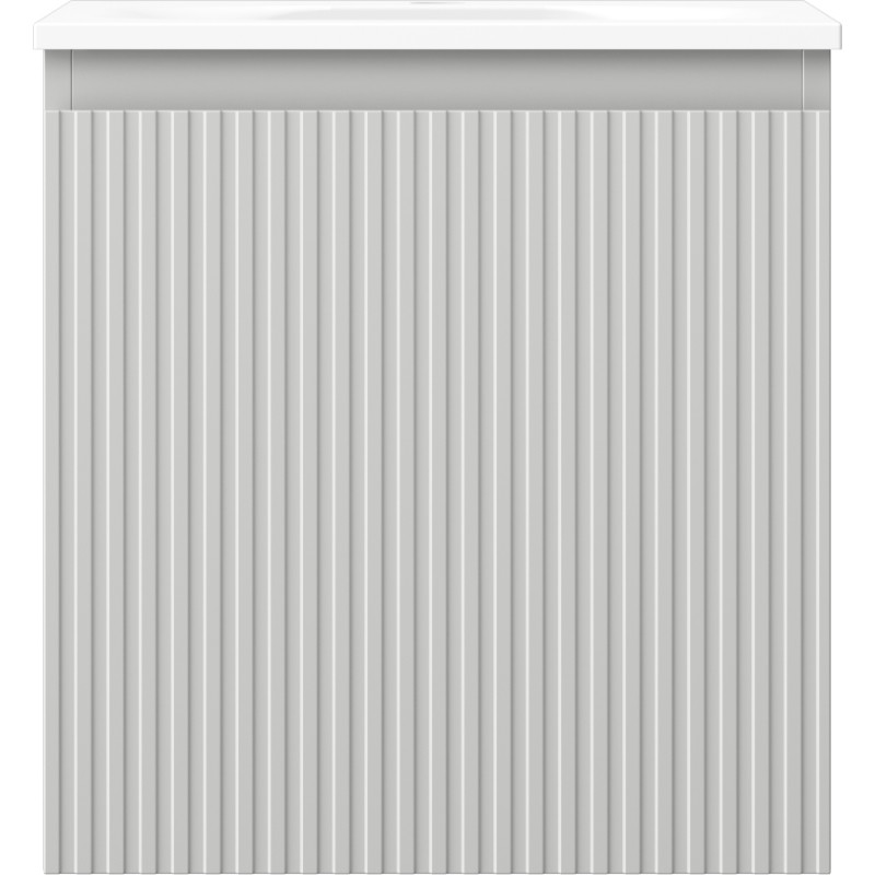 Mexen Rivel Meuble de salle de bains 45 cm avec lavabo Vela, 1 tiroir, rainuré, gris mat/blanc mat - 91A20-04547-1-BF62-W23M01