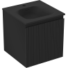 Mexen Rivel meuble de salle de bain 45 cm avec lavabo Vela, 1 tiroir, rainuré, noir mat - 91A20-04547-1-BF71-W23M71