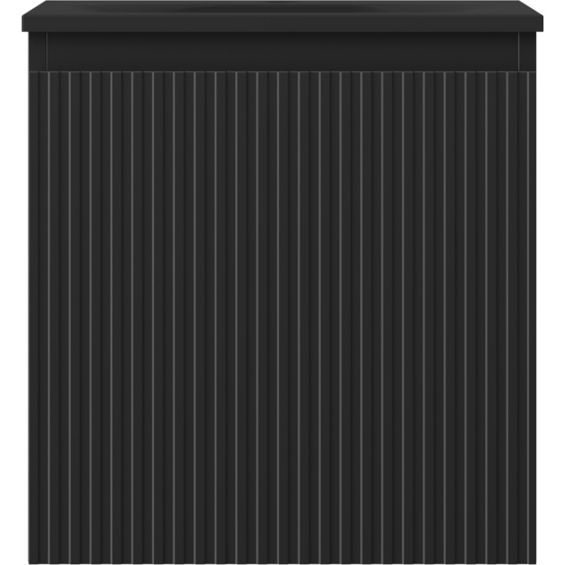 Mexen Rivel armoire de salle de bain 45 cm avec lavabo Vela, 1 tiroir, rainurée, noir mat - 91A20-04547-1-BF71-W23M71