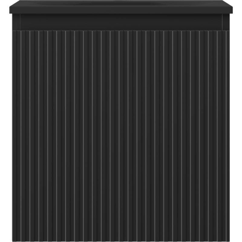 Mexen Rivel meuble de salle de bain 45 cm avec lavabo Vela, 1 tiroir, rainuré, noir mat - 91A20-04547-1-BF71-W23M71