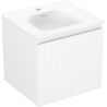Mexen Rivel meuble de salle de bain 50 cm avec lavabo Vela, 1 tiroir, cannelé, blanc mat - 91A20-05047-1-BF01-W23M01