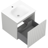 Mexen Rivel meuble de salle de bain 50 cm avec lavabo Vela, 1 tiroir, rainuré, gris mat/blanc mat - 91A20-05047-1-BF62-W23M01