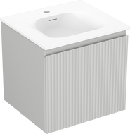 Mexen Rivel meuble de salle de bain 50 cm avec lavabo Vela, 1 tiroir, rainuré, gris mat/blanc mat - 91A20-05047-1-BF62-W23M01
