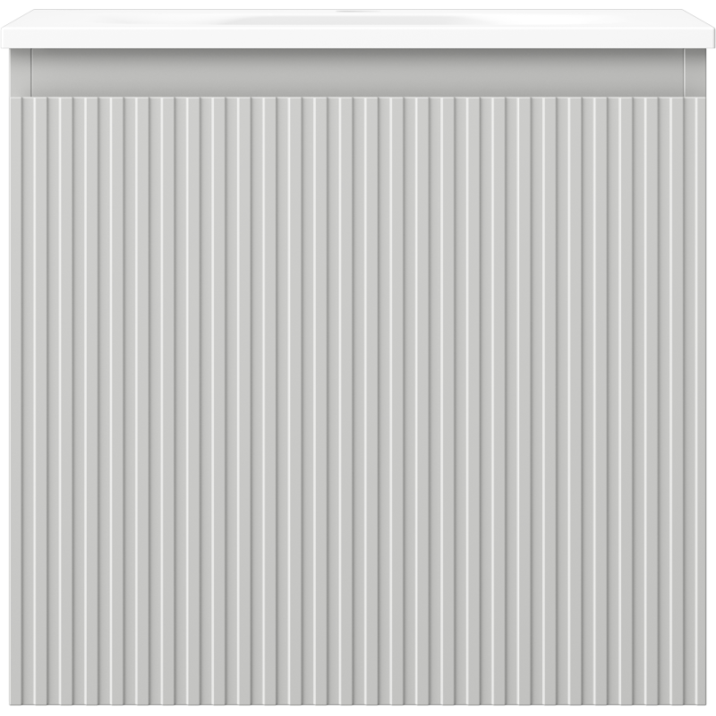 Mexen Rivel meuble de salle de bain 50 cm avec lavabo Vela, 1 tiroir, rainuré, gris mat/blanc mat - 91A20-05047-1-BF62-W23M01