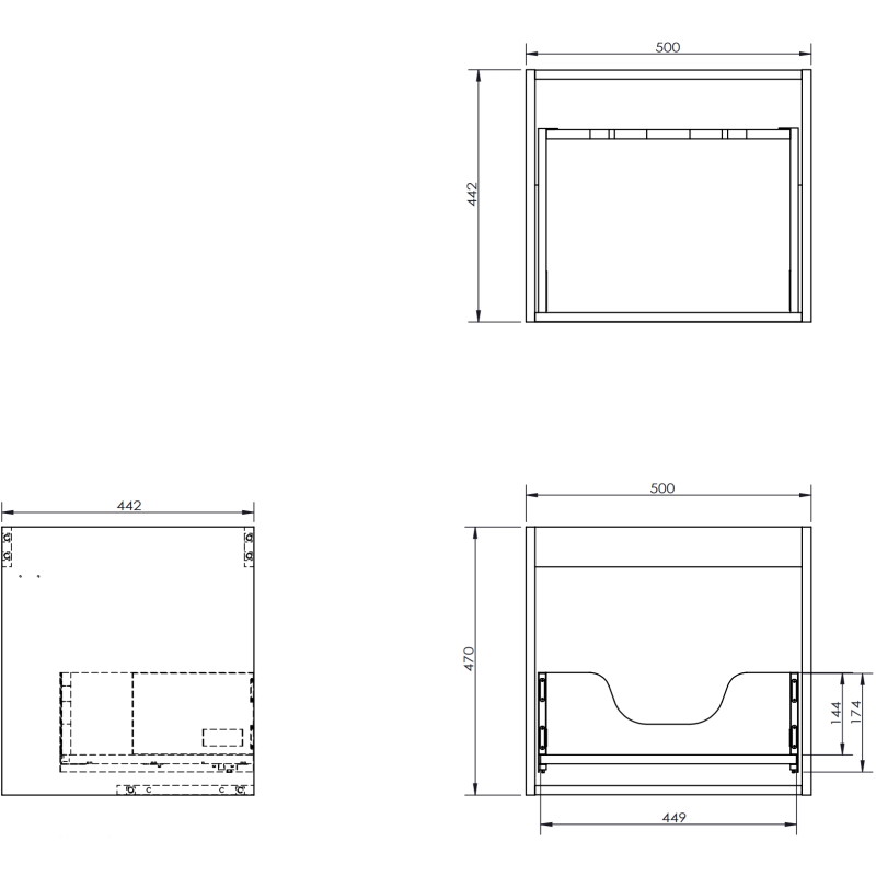 Mexen Rivel armoire de salle de bains 50 cm avec lavabo Vela, 1 tiroir, rainuré, gris mat/blanc mat - 91A20-05047-1-BF62-W23M01