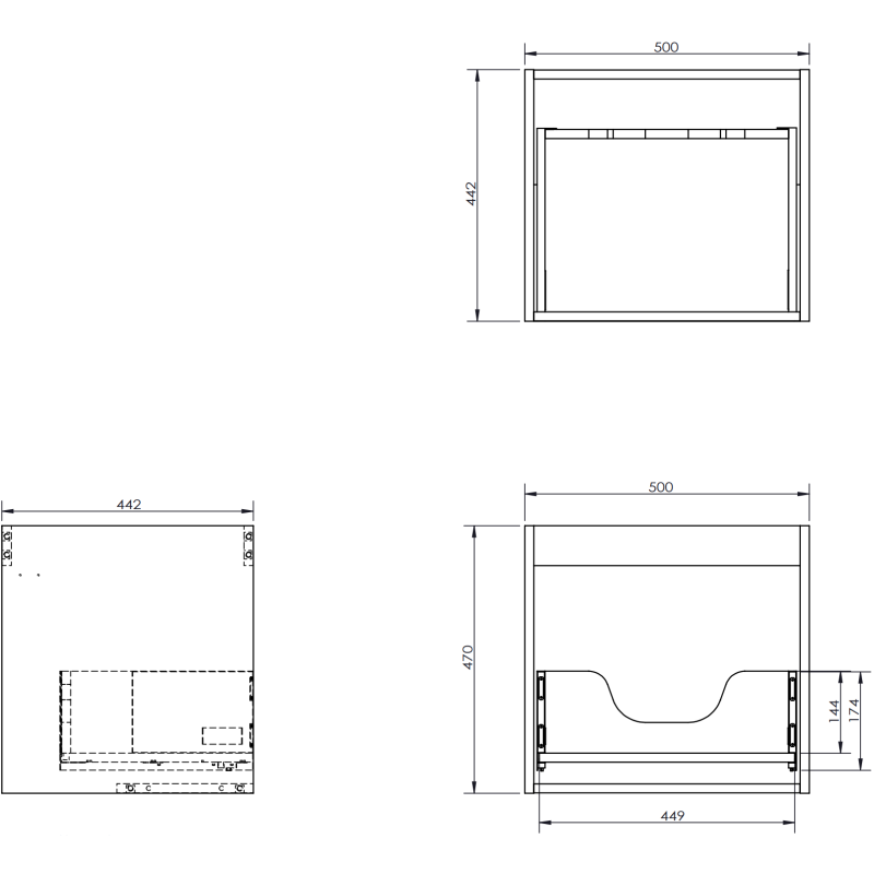 Mexen Rivel meuble de salle de bain 50 cm avec lavabo Vela, 1 tiroir, rainuré, gris mat/blanc mat - 91A20-05047-1-BF62-W23M01