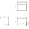 Mexen Rivel armoire de salle de bain 50 cm avec lavabo Vela, 1 tiroir, cannelée, graphite mat/blanc mat