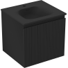 Mexen Rivel meuble de salle de bain 50 cm avec lavabo Vela, 1 tiroir, rainuré, noir mat - 91A20-05047-1-BF71-W23M71