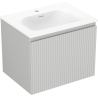 Mexen Rivel meuble de salle de bain 60 cm avec lavabo Vela, 1 tiroir, rainuré, gris mat/blanc mat - 91A20-06047-1-BF62-W23M01