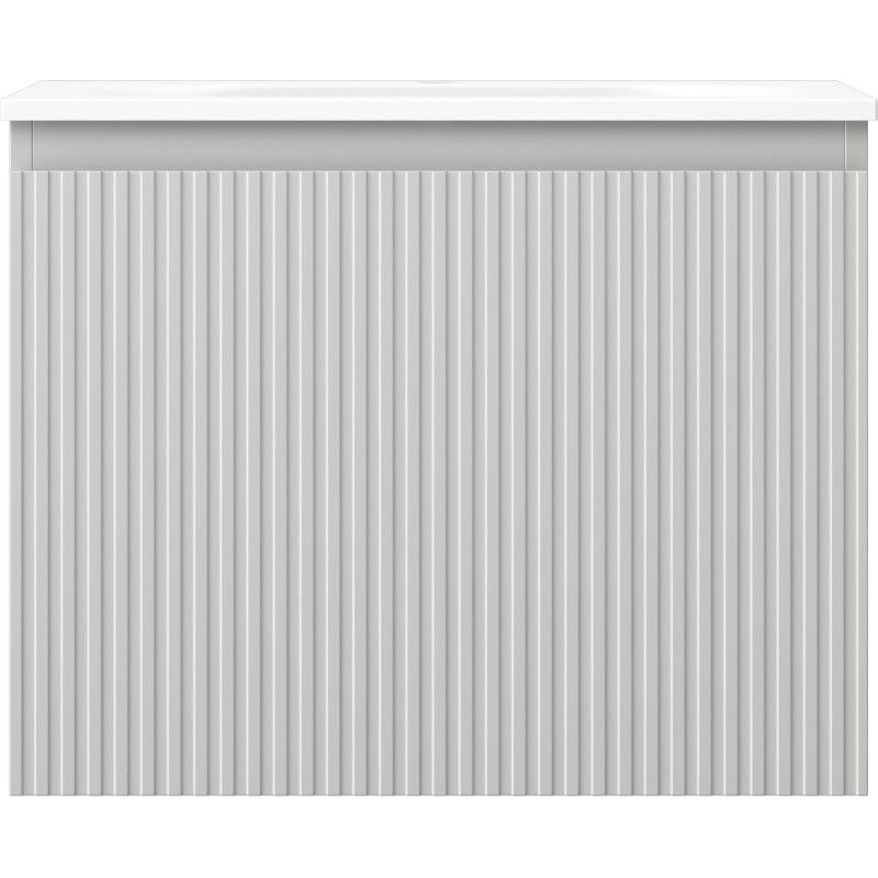 Mexen Rivel armoire de salle de bain 60 cm avec lavabo Vela, 1 tiroir, rainuré, gris mat/blanc mat - 91A20-06047-1-BF62-W23M01