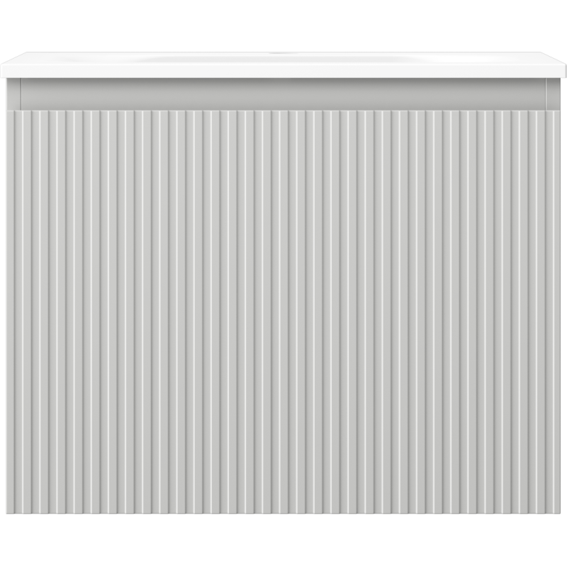 Mexen Rivel meuble de salle de bain 60 cm avec lavabo Vela, 1 tiroir, rainuré, gris mat/blanc mat - 91A20-06047-1-BF62-W23M01