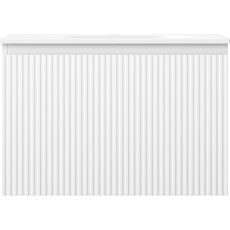 Mexen Rivel armoire de salle de bain 70 cm avec lavabo Vela, 1 tiroir, rainuré, blanc mat - 91A20-07047-1-BF01-W23M01