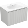 Mexen Rivel armoire de salle de bain 70 cm avec lavabo Vela, 1 tiroir, rainurée, gris mat/blanc mat - 91A20-07047-1-BF62-W23M01
