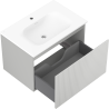 Mexen Rivel armoire de salle de bain 70 cm avec lavabo Vela, 1 tiroir, rainurée, gris mat/blanc mat - 91A20-07047-1-BF62-W23M01