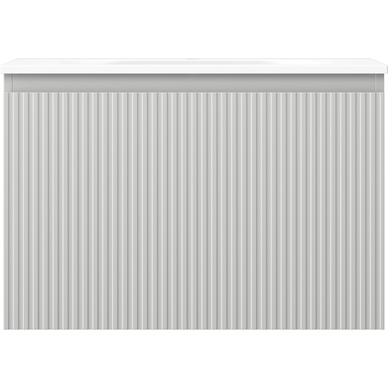 Mexen Rivel armoire de salle de bain 70 cm avec lavabo Vela, 1 tiroir, cannelé, gris mat/blanc mat - 91A20-07047-1-BF62-W23M01