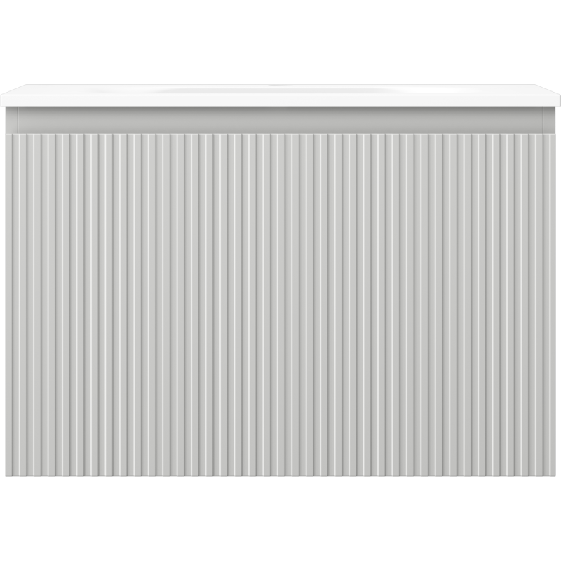 Mexen Rivel armoire de salle de bain 70 cm avec lavabo Vela, 1 tiroir, rainuré, gris mat/blanc mat - 91A20-07047-1-BF62-W23M01