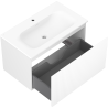 Mexen Rivel meuble de salle de bain 80 cm avec lavabo Vela, 1 tiroir, rainuré, blanc mat - 91A20-08047-1-BF01-W23M01