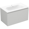 Mexen Rivel meuble de salle de bains 80 cm avec lavabo Vela, 1 tiroir, rainuré, gris mat/blanc mat - 91A20-08047-1-BF62-W23M01