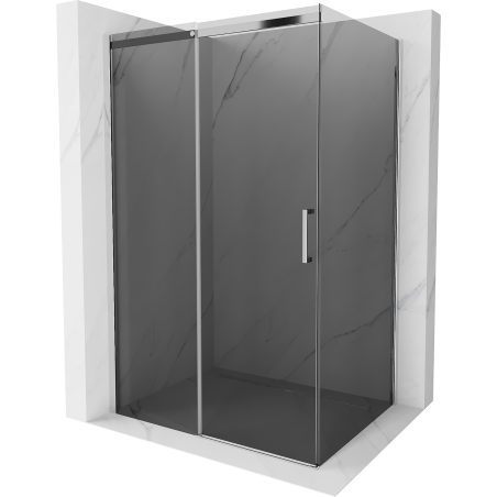 Cabine de douche coulissante Mexen Omega 120 x 100 cm, graphite, chrome - 825-120-100-01-40