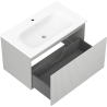 Mexen Rivel meuble de salle de bain 80 cm avec lavabo Vela, 1 tiroir, rainuré, gris mat/blanc mat - 91A20-08047-1-BF62-W23M01