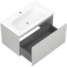 Mexen Rivel meuble de salle de bains 80 cm avec lavabo Vela, 1 tiroir, rainuré, gris mat/blanc mat - 91A20-08047-1-BF62-W23M01
