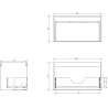 Mexen Rivel meuble de salle de bain 80 cm avec lavabo Vela, 1 tiroir, rainuré, gris mat/blanc mat - 91A20-08047-1-BF62-W23M01