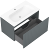 Mexen Rivel armoire de salle de bains 80 cm avec lavabo Vela, 1 tiroir, rainuré, graphite mat/blanc mat